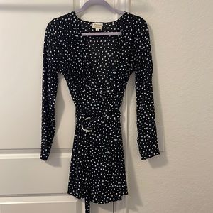 polka dot wrap dress